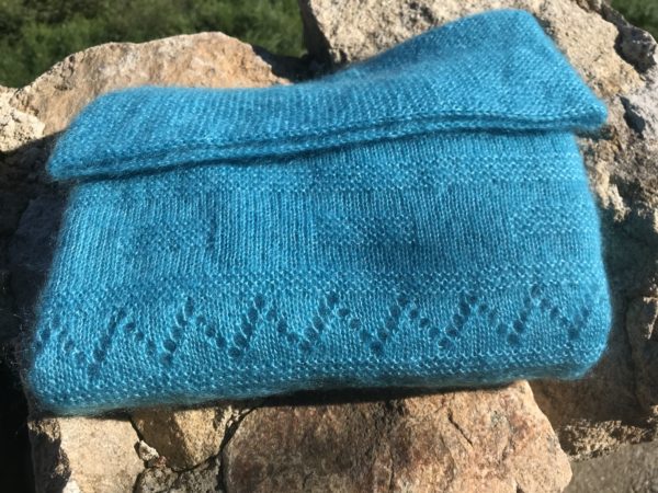 Poncho Mohair Soie Turquoise