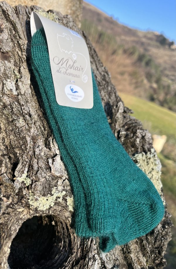Socquettes Mohair Vert Emeraude